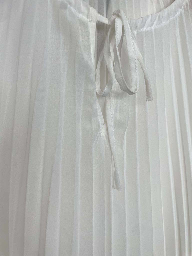 Pleat Balloon Sleeve Top - Warm White