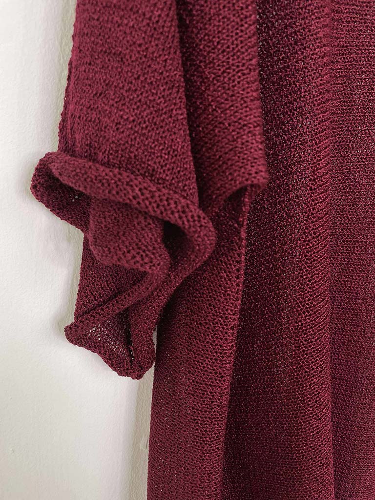 Boxy Fine Knit - Merlot