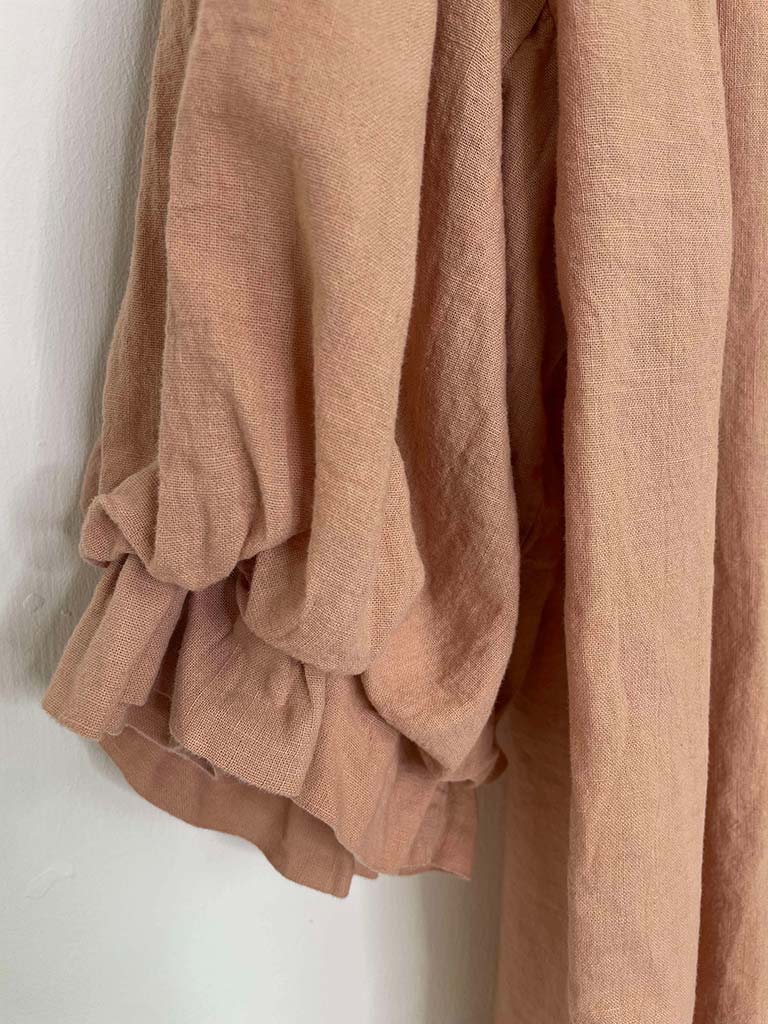 Cotton & Linen Peasant Top - Apricot