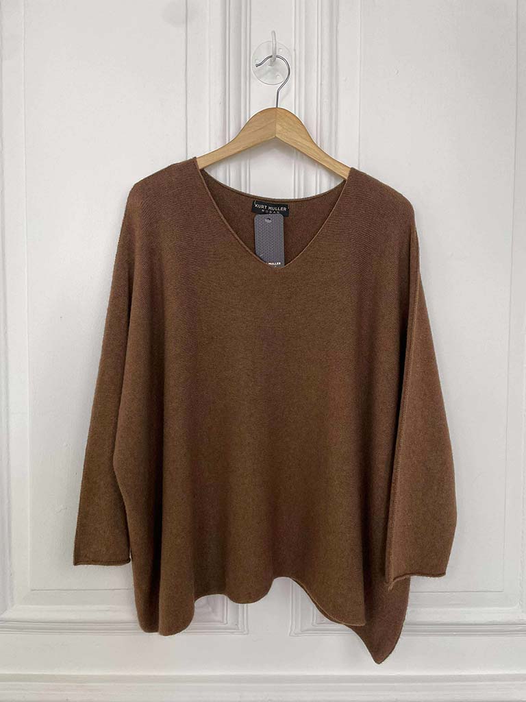Exposed Seam Batwing Knit - Toffee