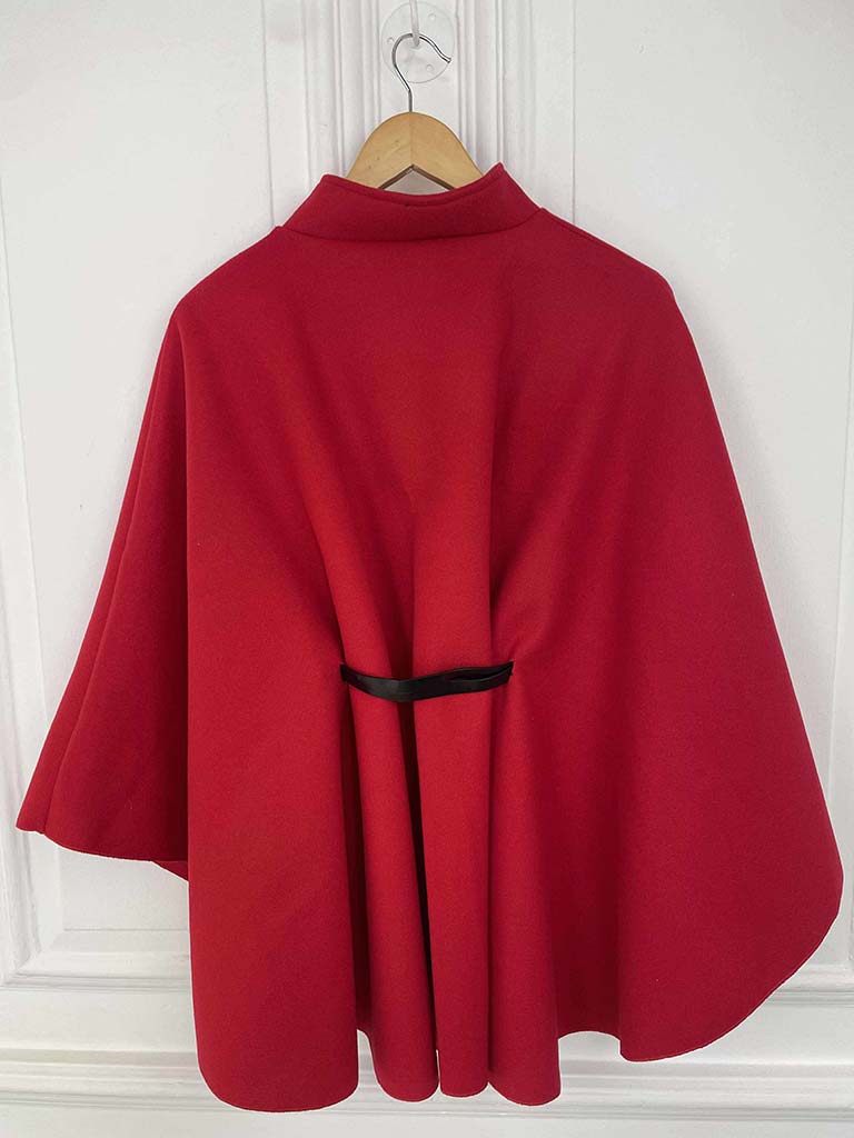 Belted Cape - Cherry