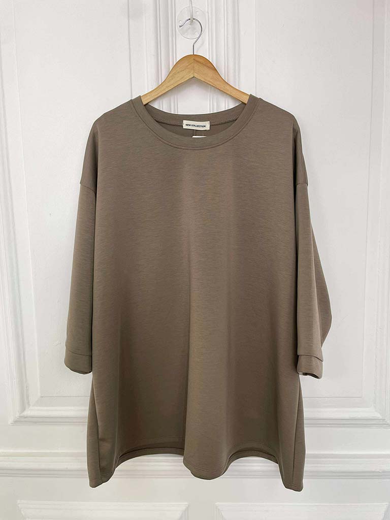 Scuba Sweat Top- Mocha