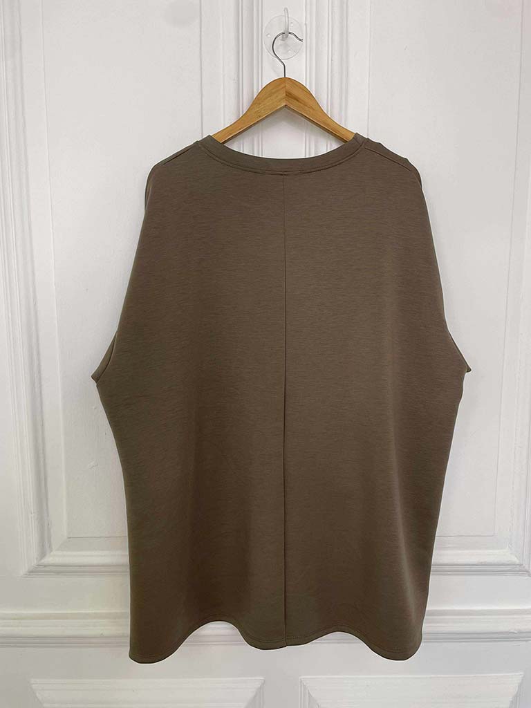Scuba Sweat Top- Mocha