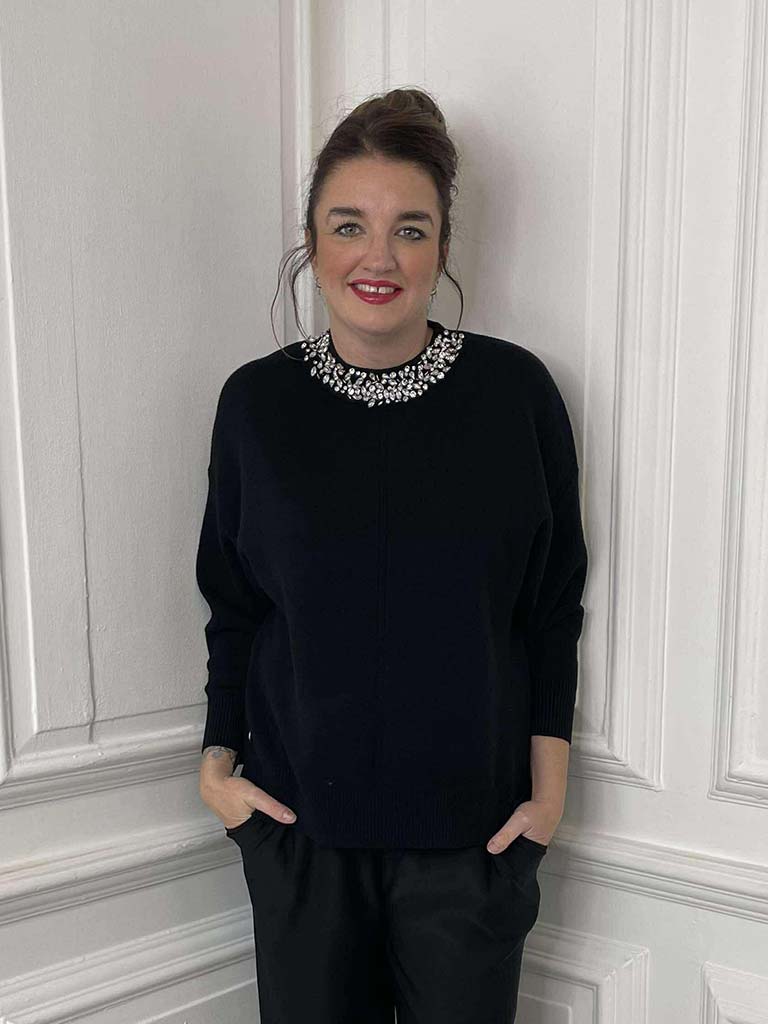 Malissa J Jewelled Knit - Black
