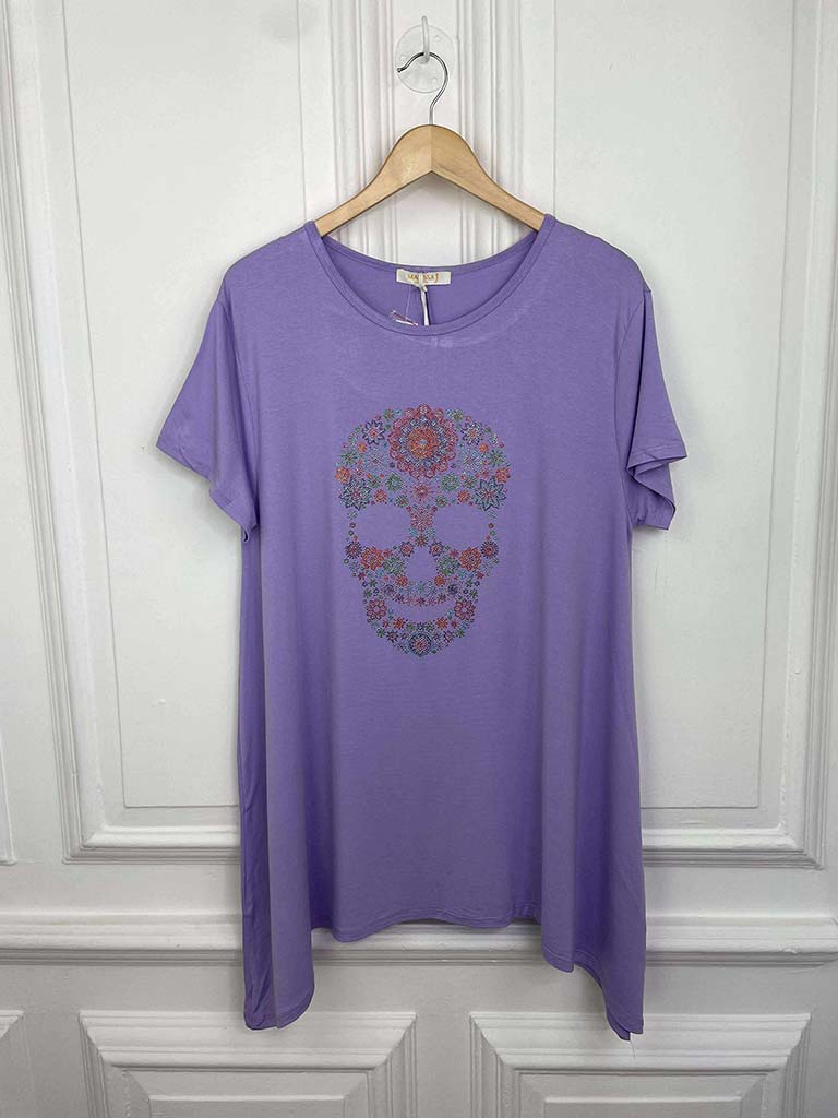 Malissa J Studded Skull Swing Tee - Lilac