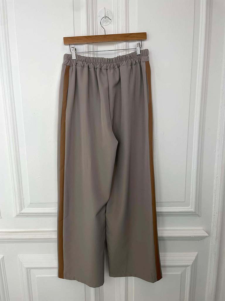 Side Stripe Trousers - Mushroom