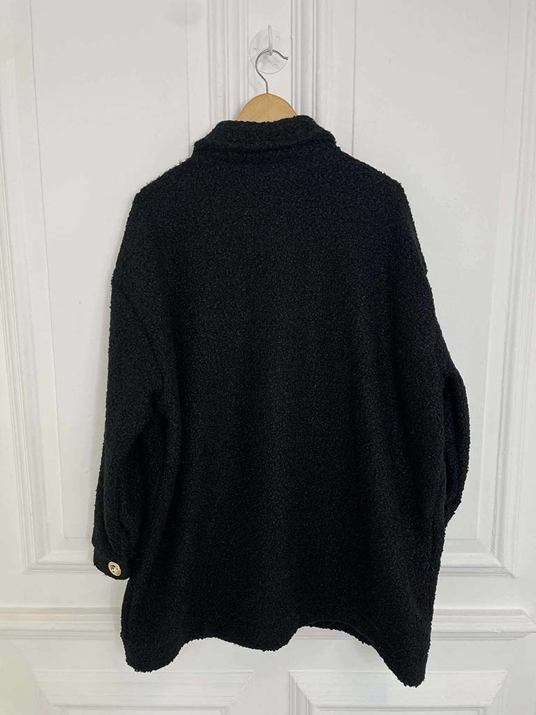 Boucle Boyfriend Jacket - Black