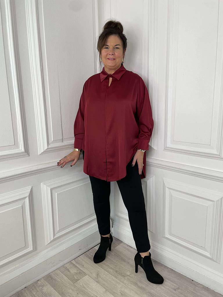 Lusso Silk Feel Shirt - Merlot