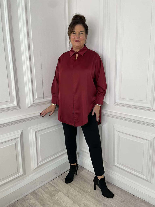 Lusso Silk Feel Shirt - Merlot