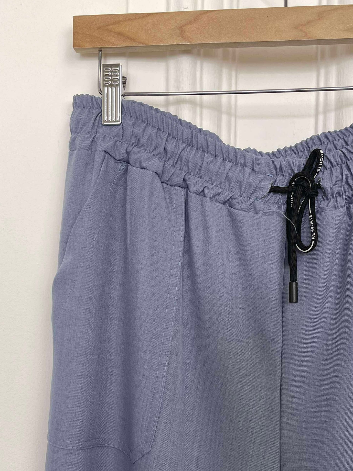Sports Luxe Wide Leg Trousers - Denim