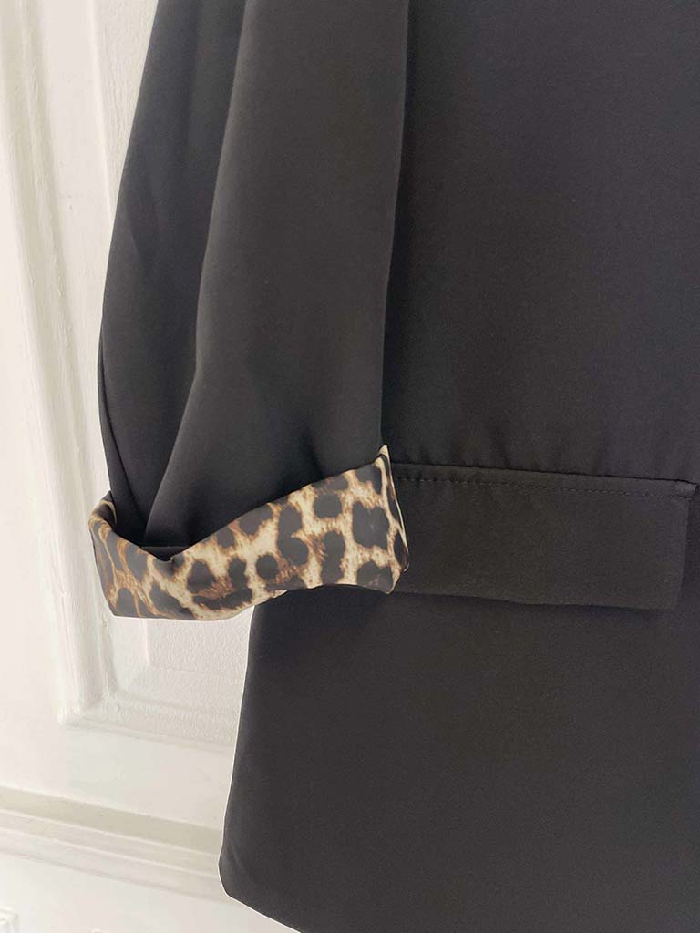 Leopard Cuff Blazer - Blazer