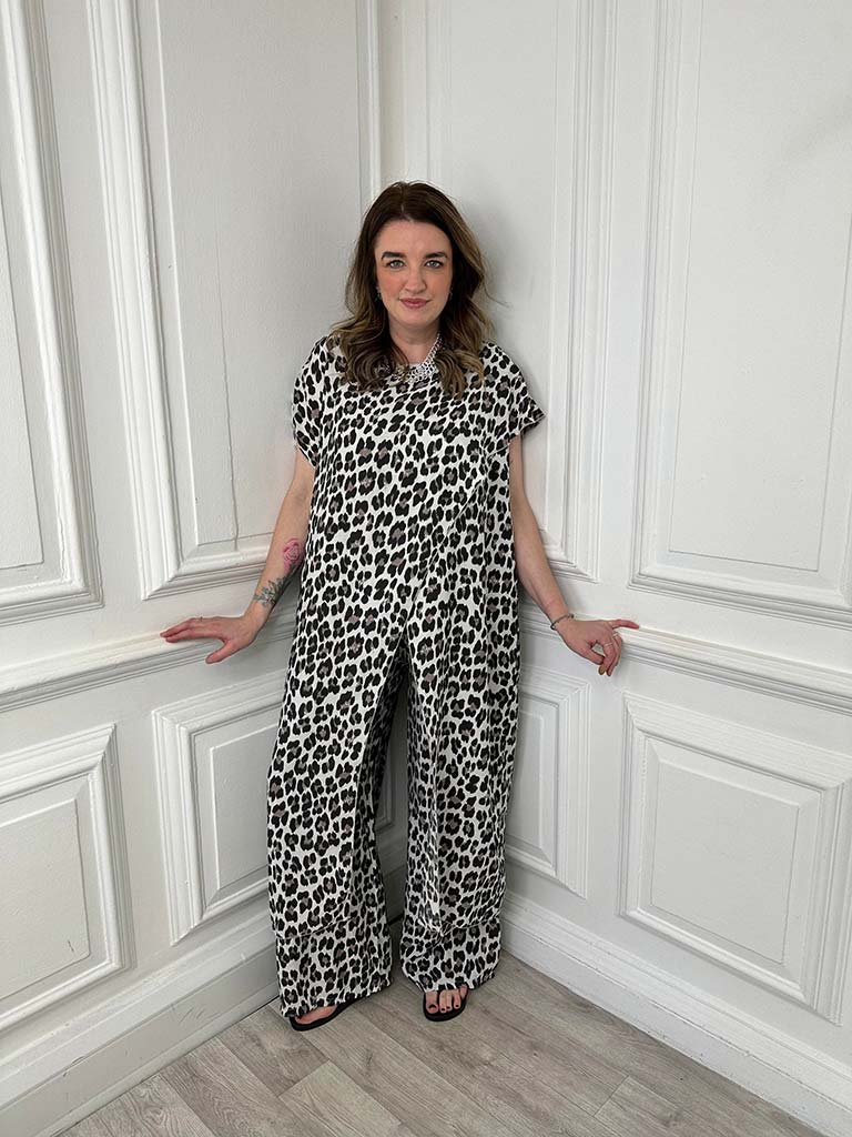 Drape Cross Over Co-ord - Leopard