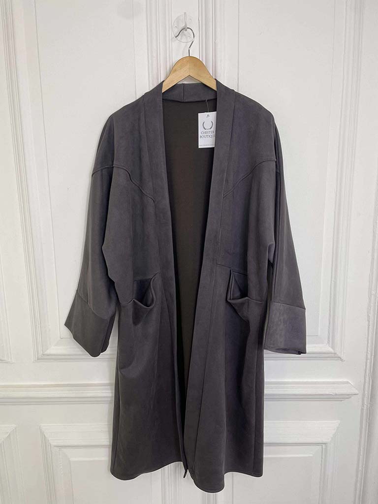 Suede Feel Jacket - Slate