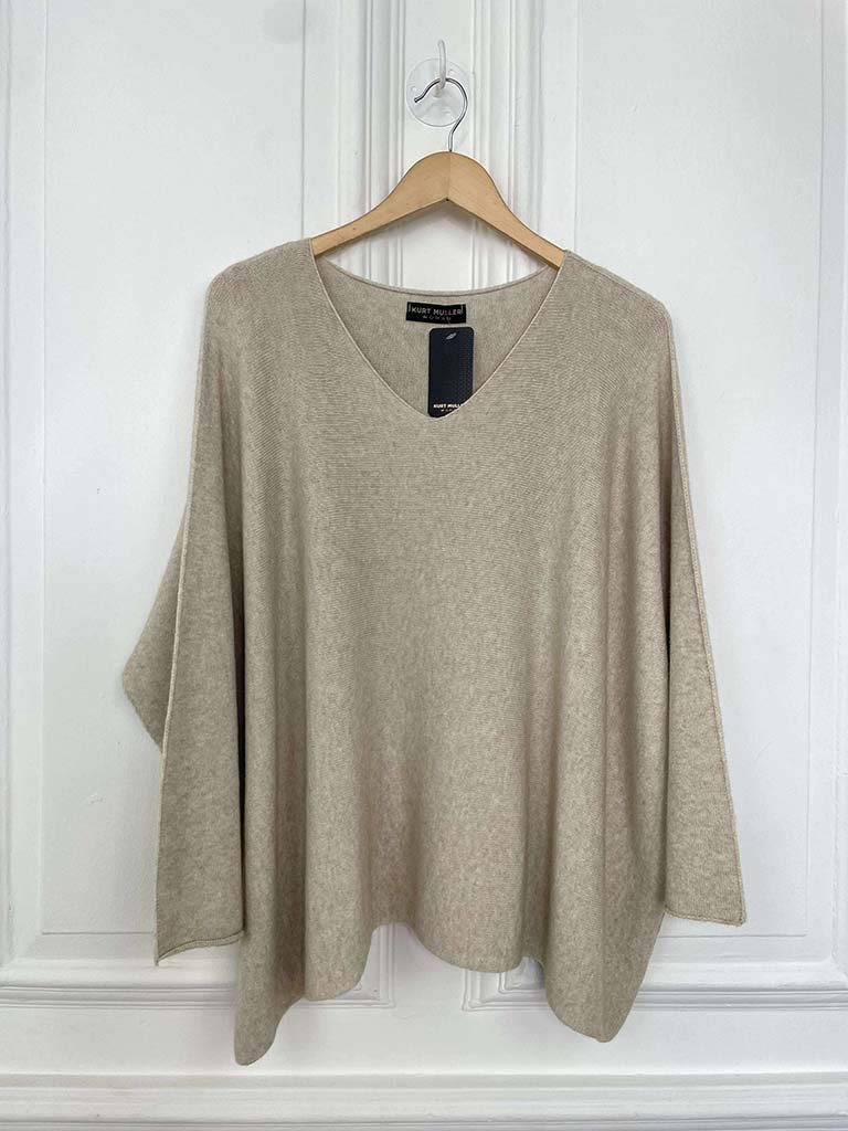 Exposed Seam Batwing Knit - Stone