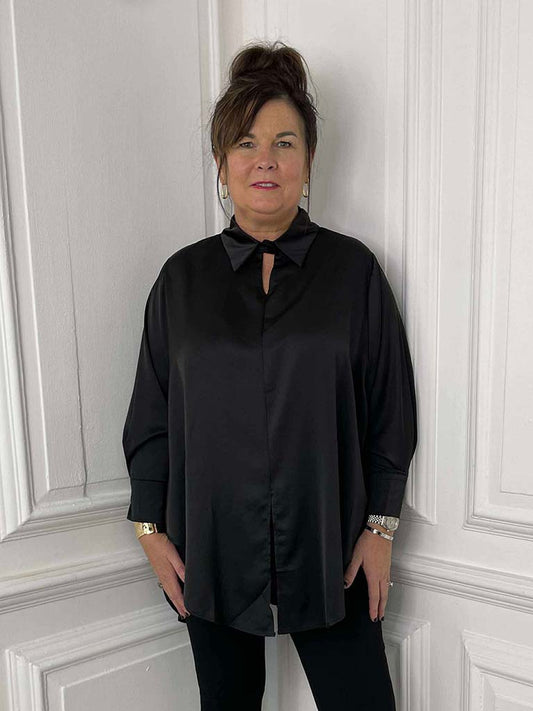 Lusso Silk Feel Shirt - Black