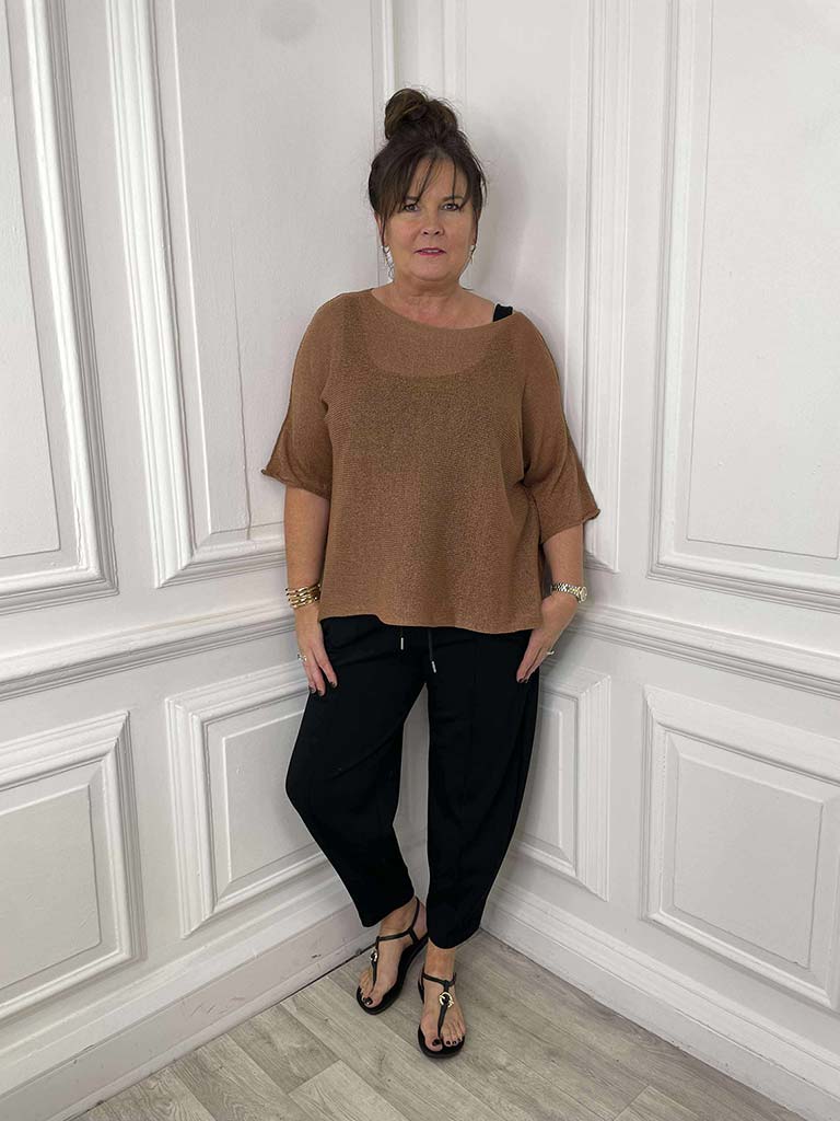 Boxy Fine Knit - Chestnut