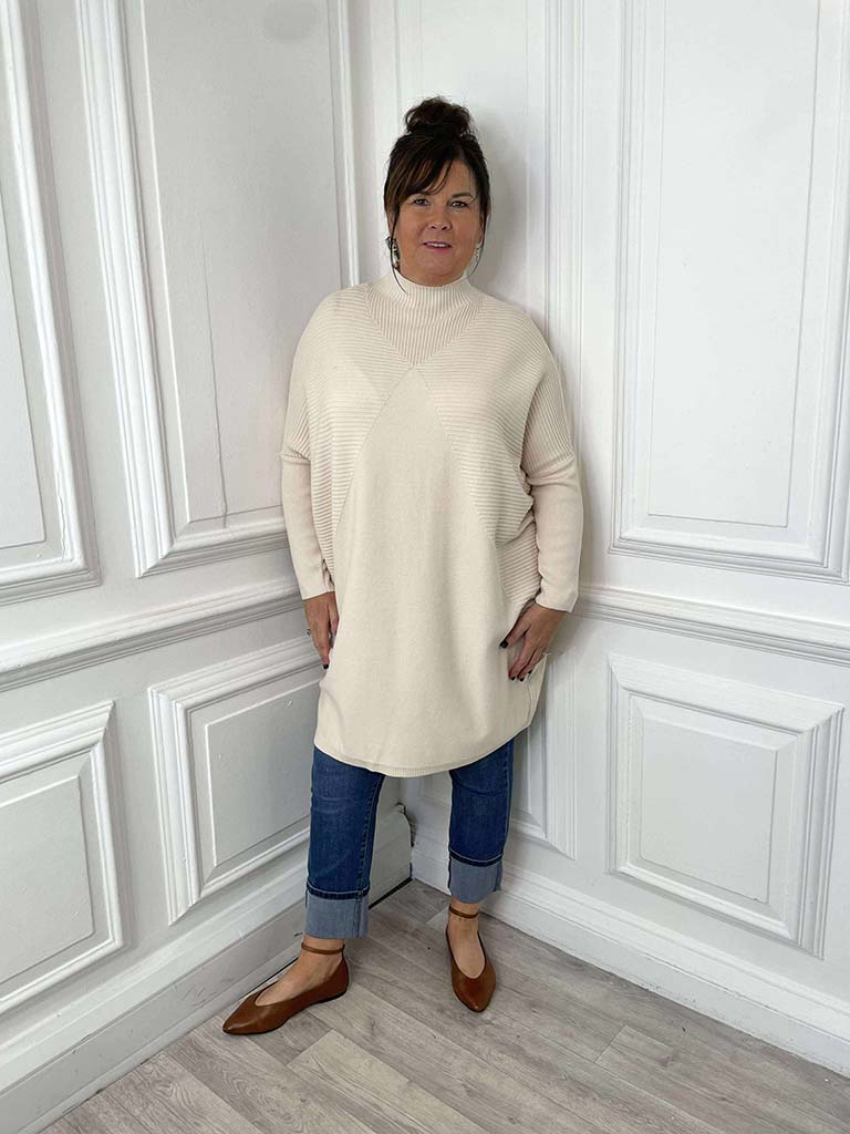 Eb&Ive Palmer Oversize Knit Tunic - Ecru