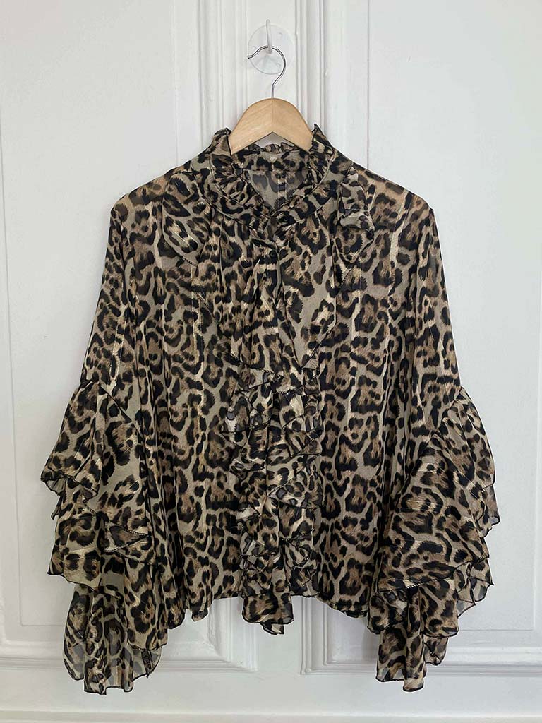 Leopard Ruffle Blouse