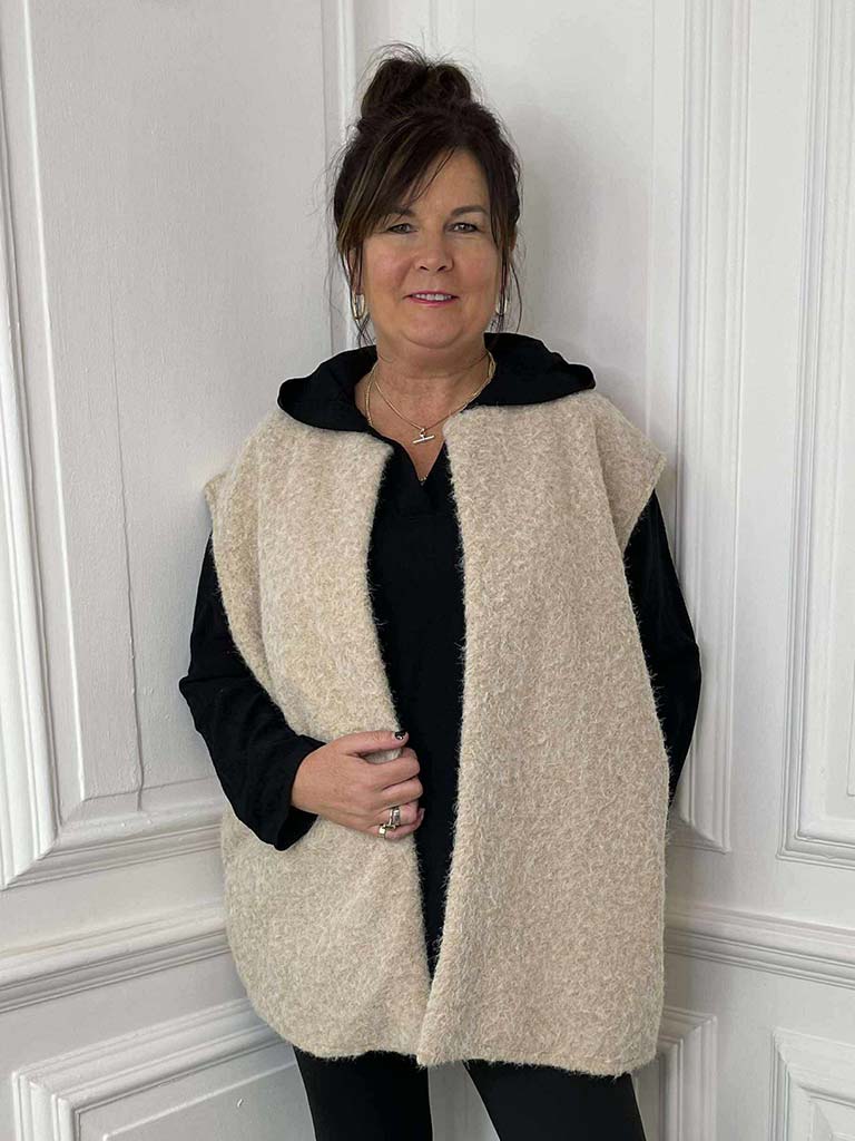 Boucle Waistcoat - Stone