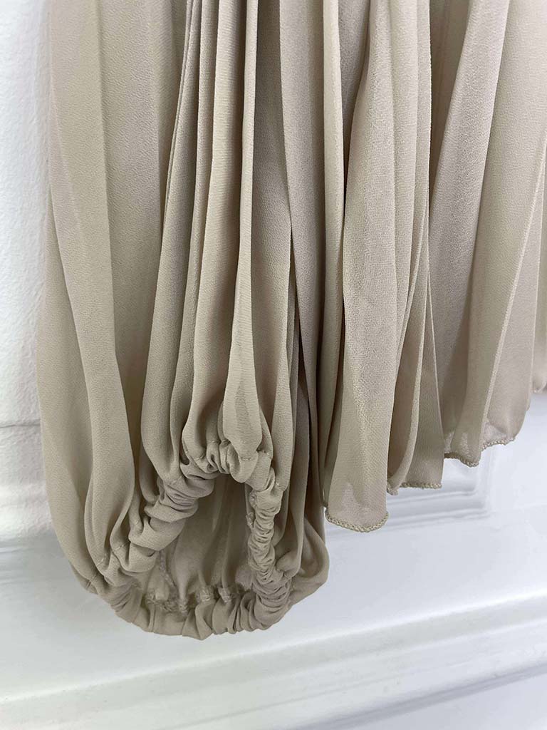 Pleat Balloon Sleeve Top - Stone