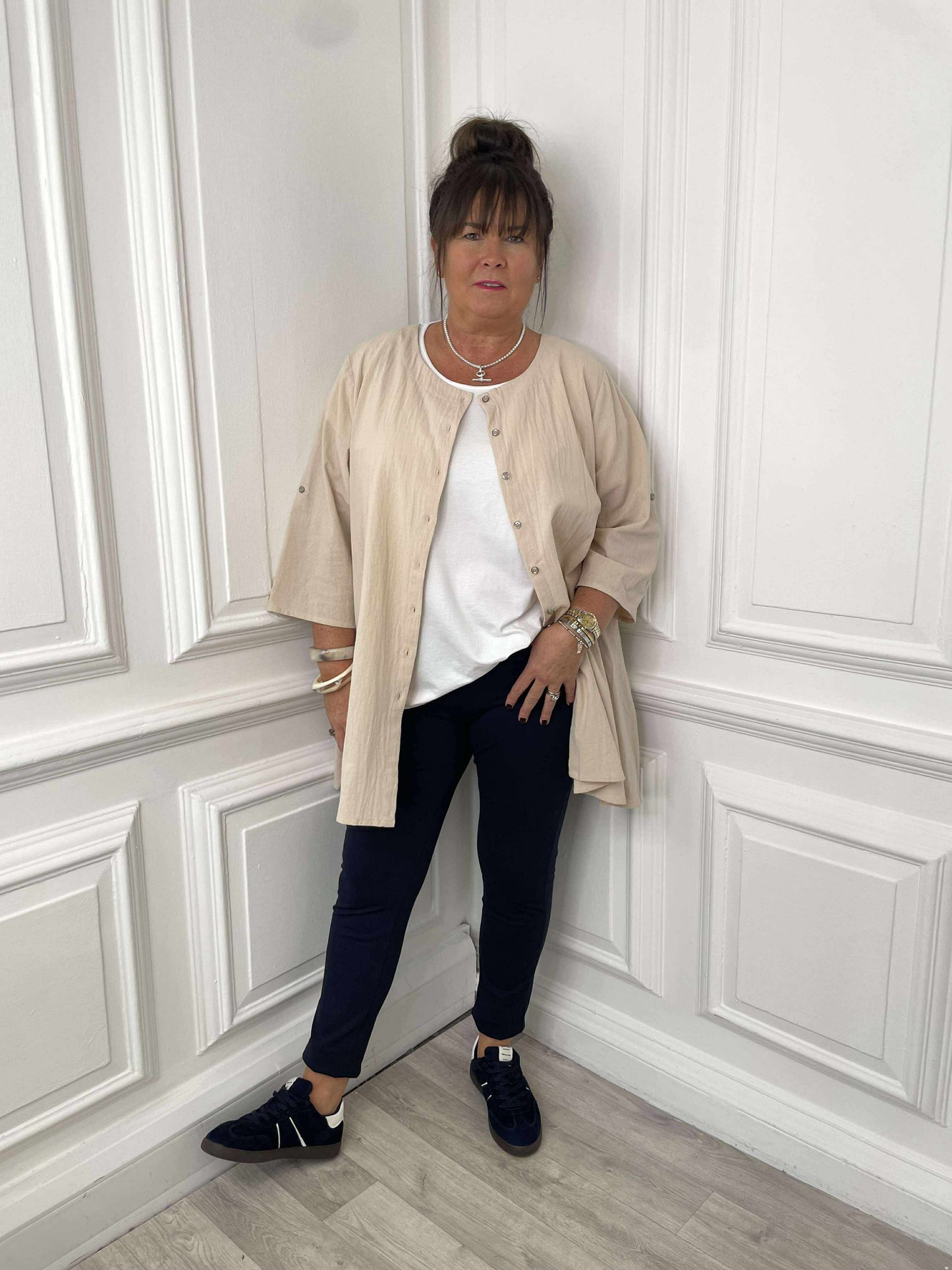 Cotton Swing Tunic - Stone