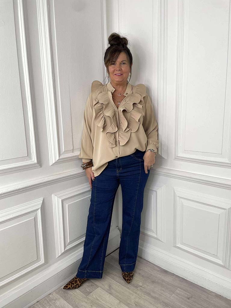 Voggo Wide Leg Seam Jeans - Indigo