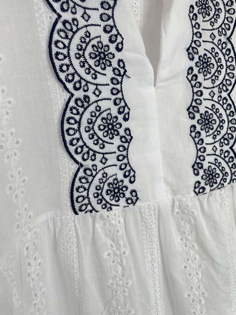 Broderie Anglaise Smock Dress - White