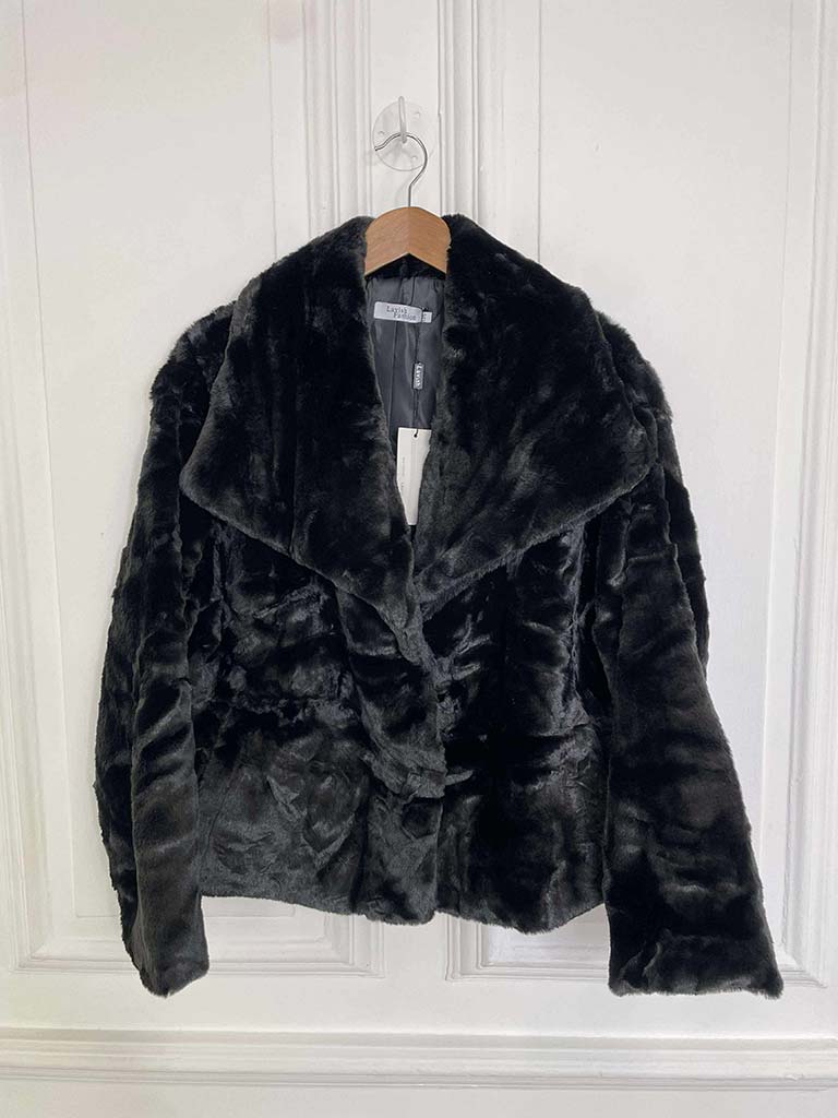 Luxe Faux Fur Jacket - Black