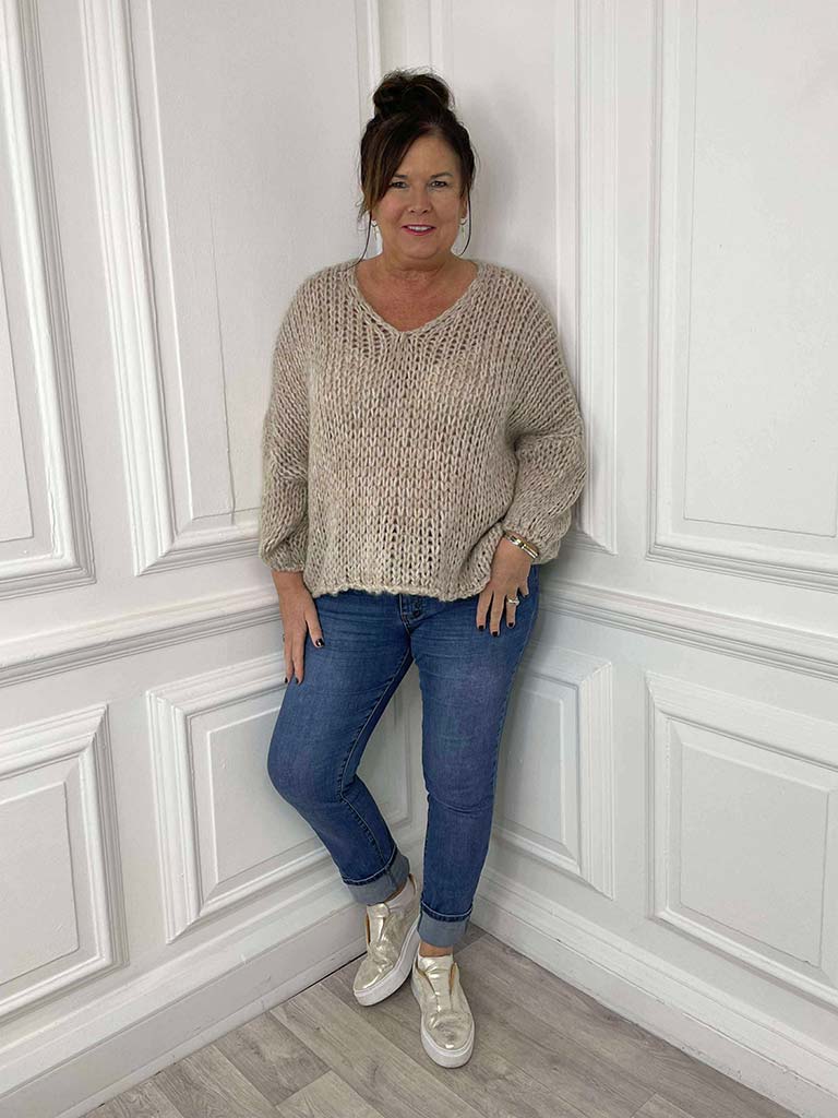 Slouchy Chunky Knit - Stone Marl