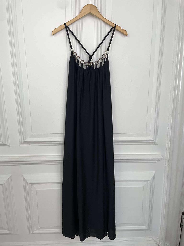 Chain Detail Maxi Dress - Black