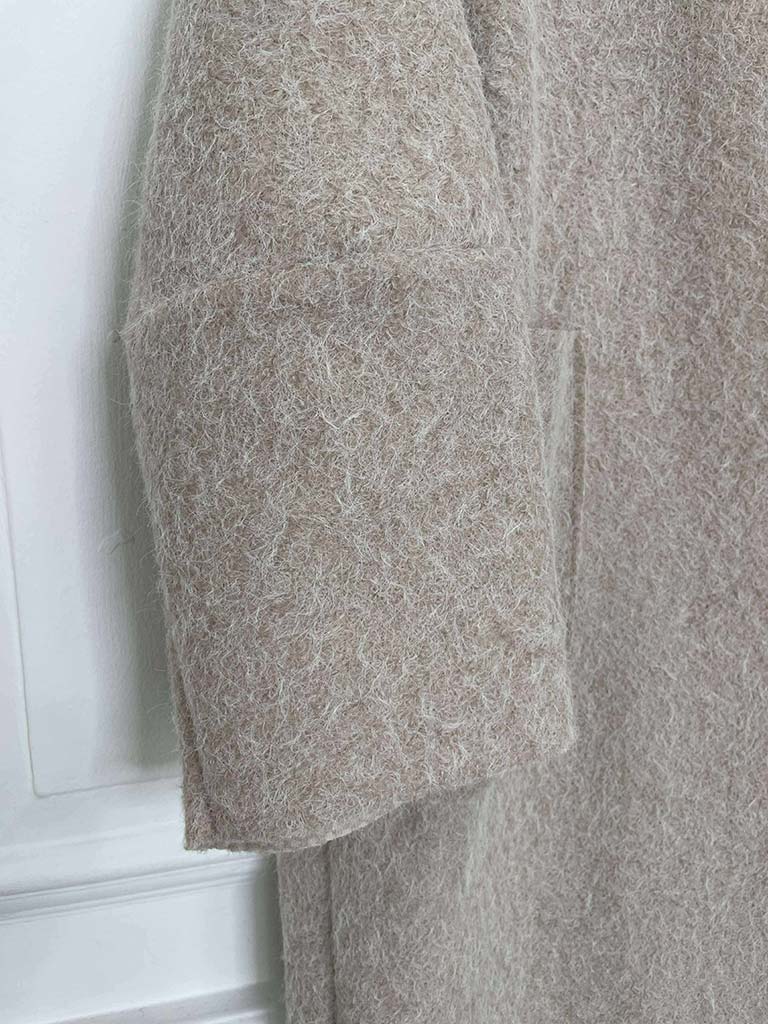 Edge to Edge Felted Coat - Stone