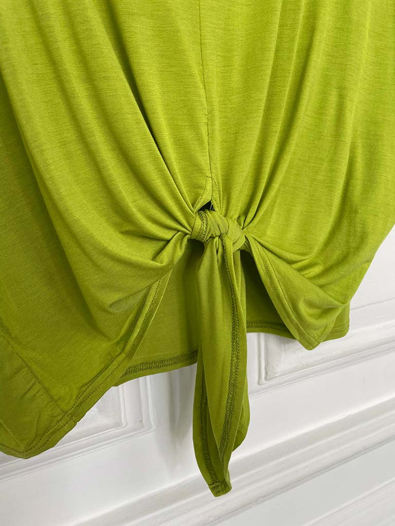Bamboo Jersey Tie Front T-Shirt - Kiwi
