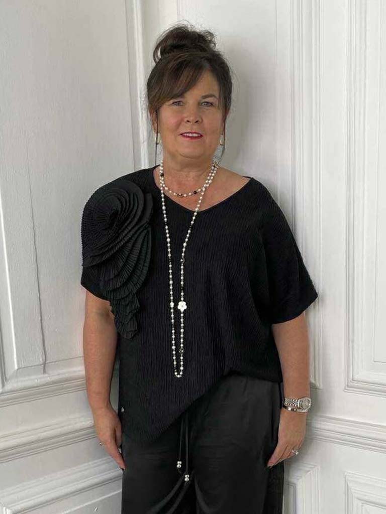 Malissa Corsage Top - Black