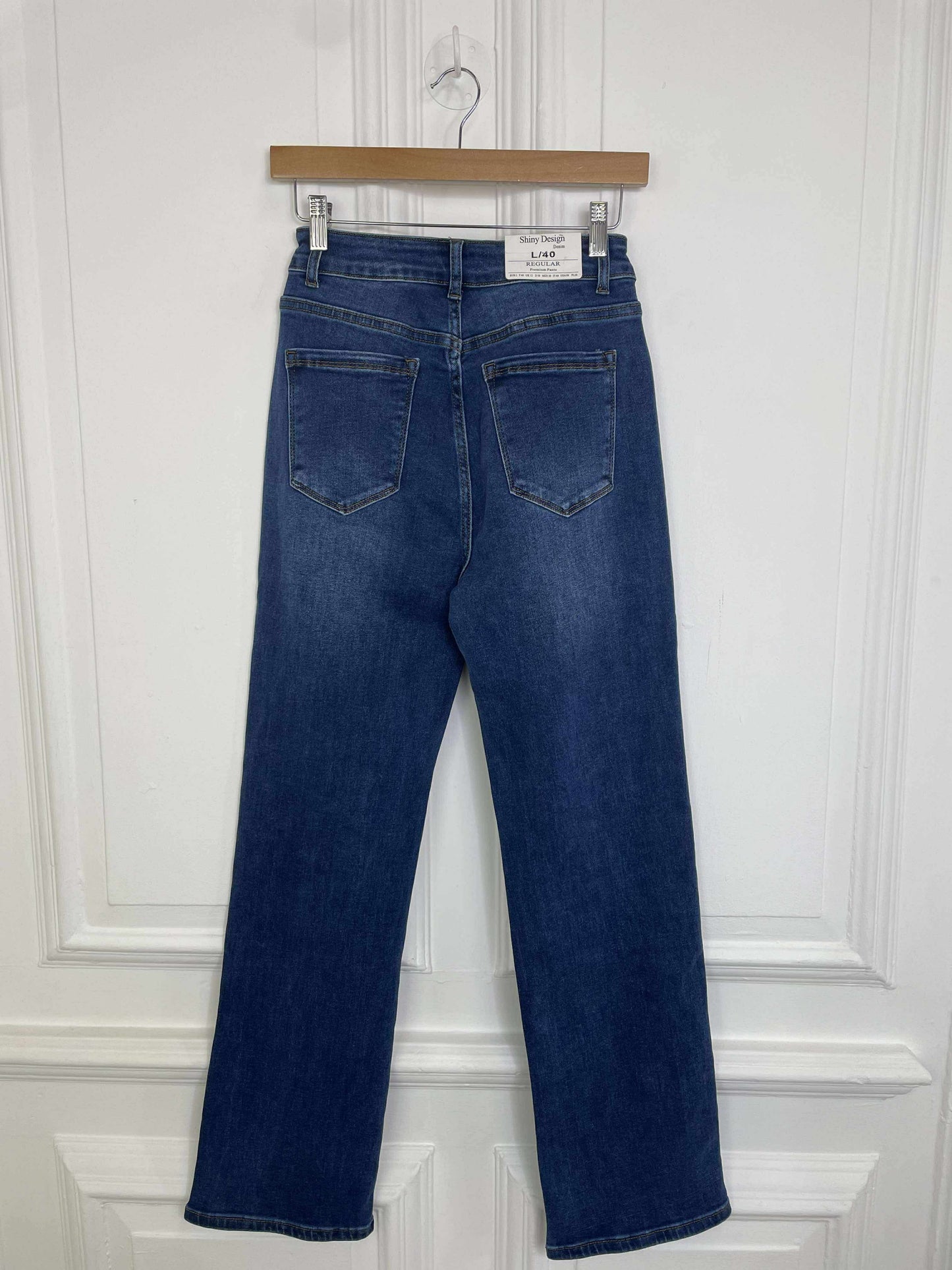 Straight Leg Jeans - Dark Blue