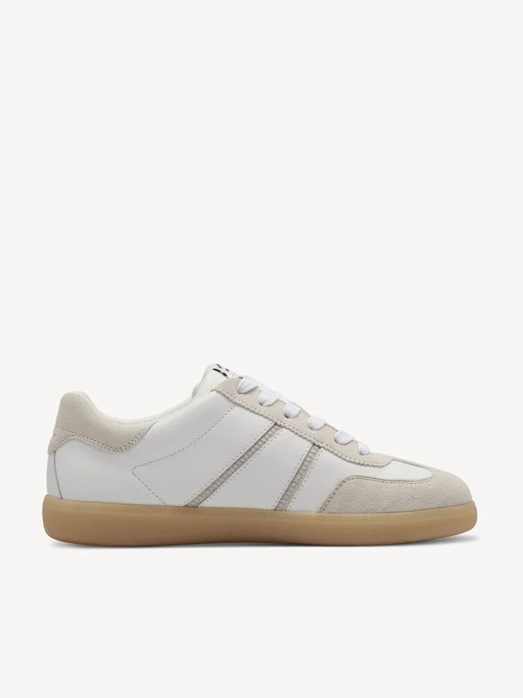Tamaris Leather Trainers - Warm White
