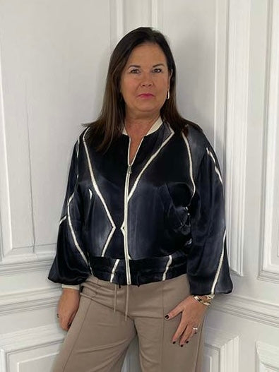 Harlequin Bomber Jacket - Gun Metal