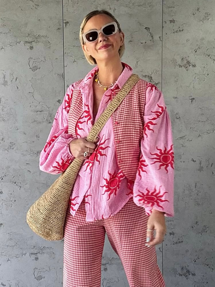 Sun Print Shirt - Cherry Sugar