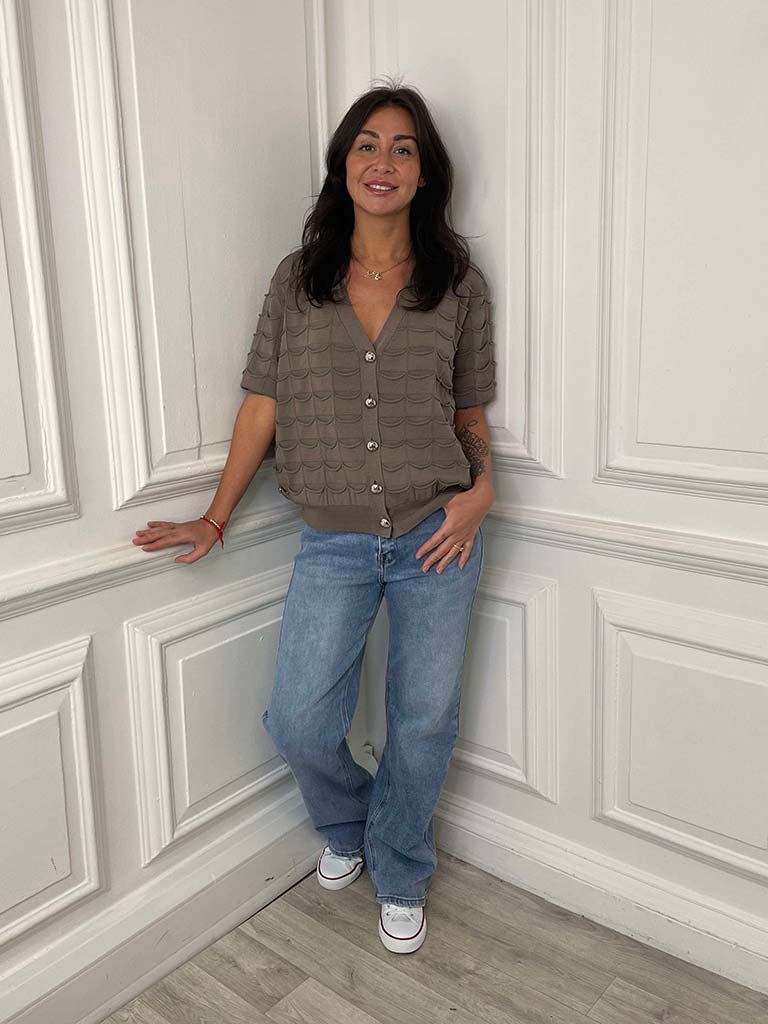 Double Breasted Zip Jacket - Tan