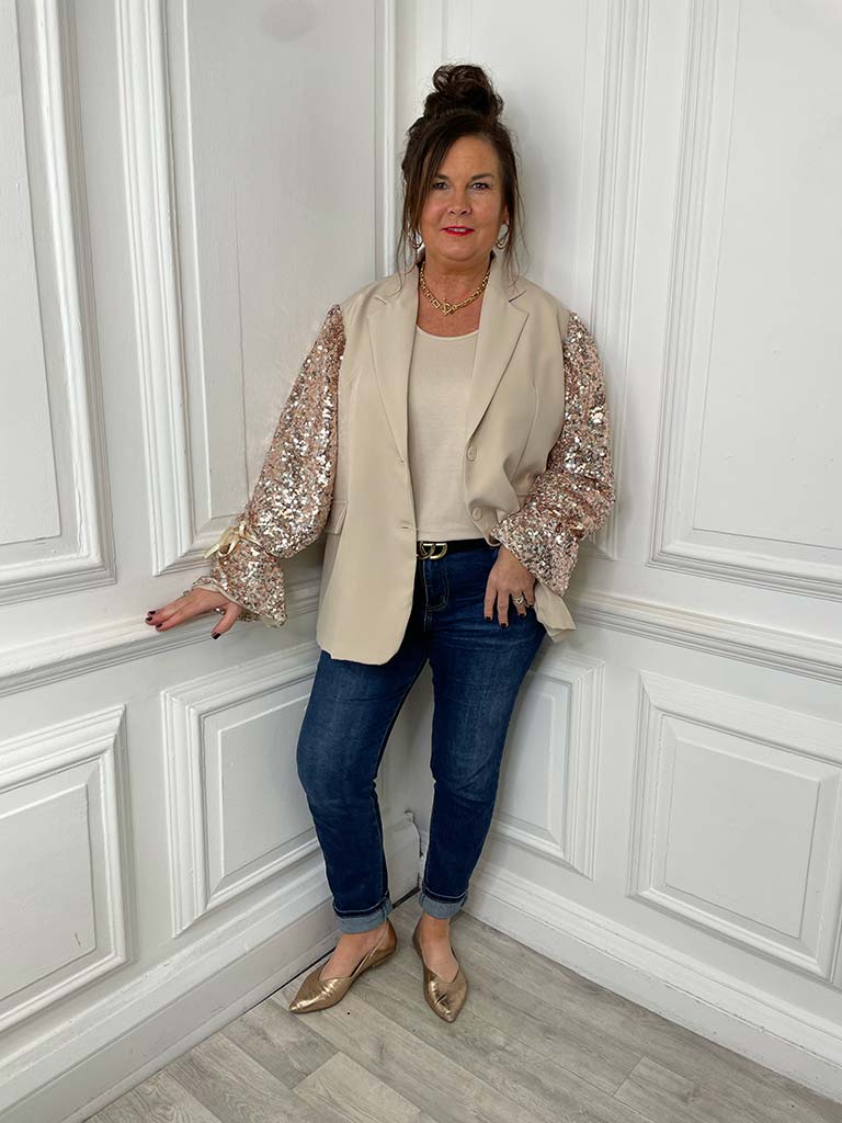 Double Breasted Zip Jacket - Khaki