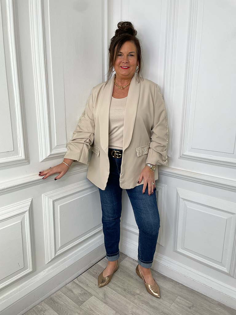 Double Breasted Zip Jacket - Khaki