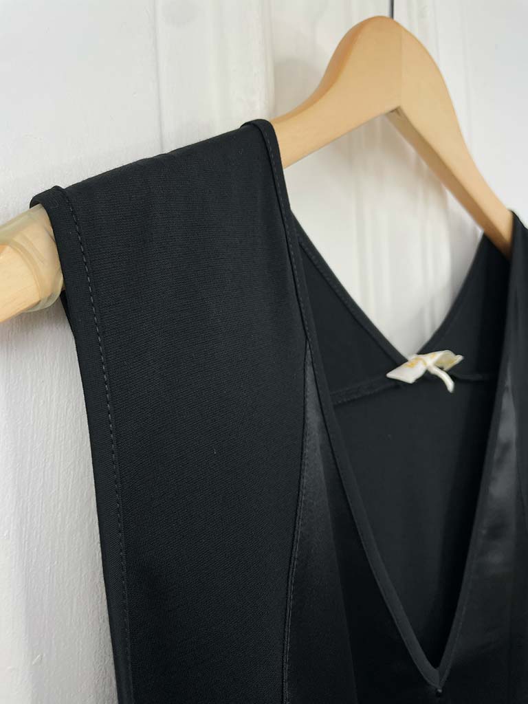 Malissa J Silk Feel Drawstring Vest - Black