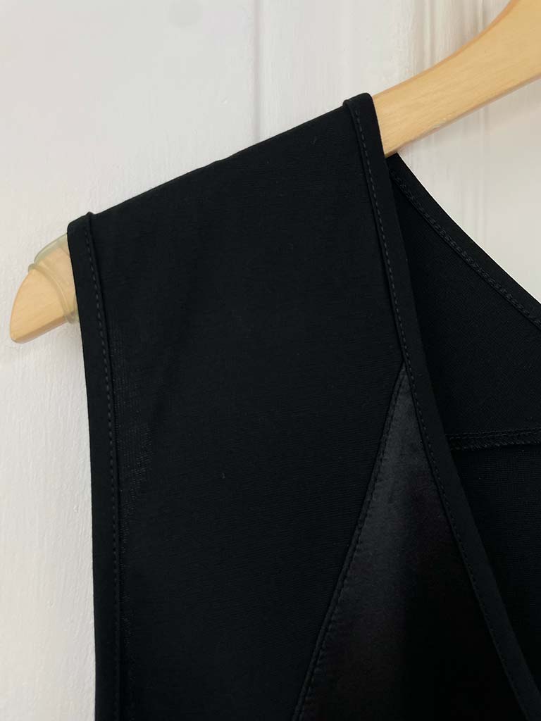 Malissa J Silk Feel Drawstring Vest - Black