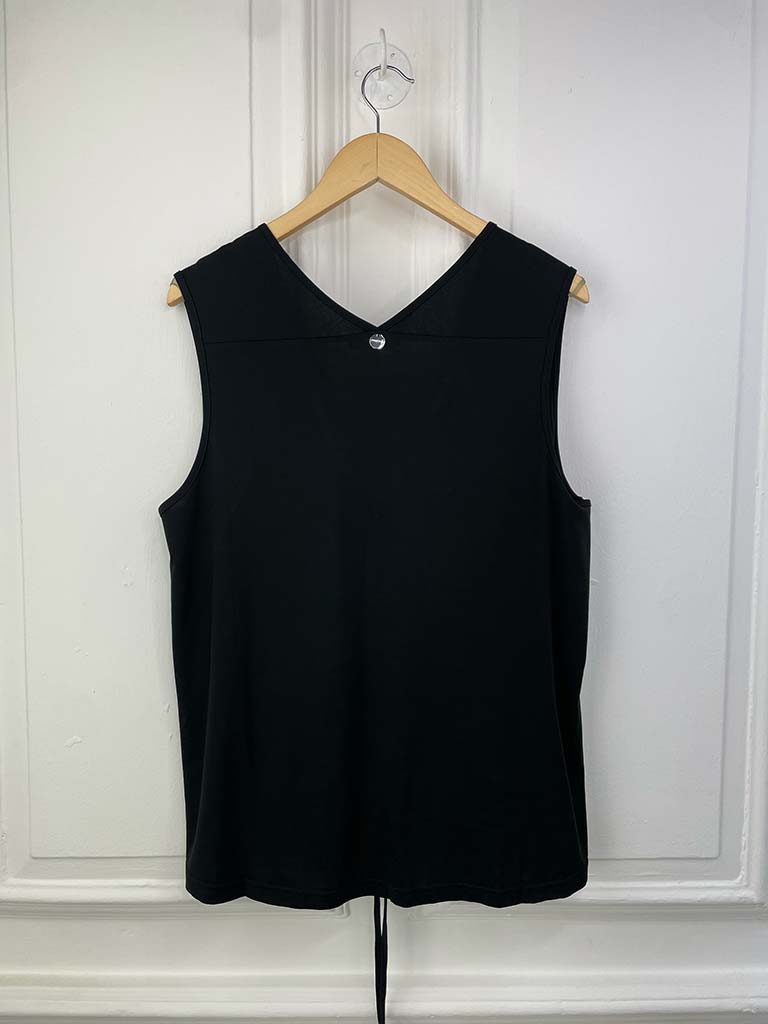Malissa J Silk Feel Drawstring Vest - Black