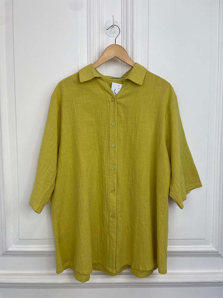 Poplin Broderie Anglaise Shirt - Navy