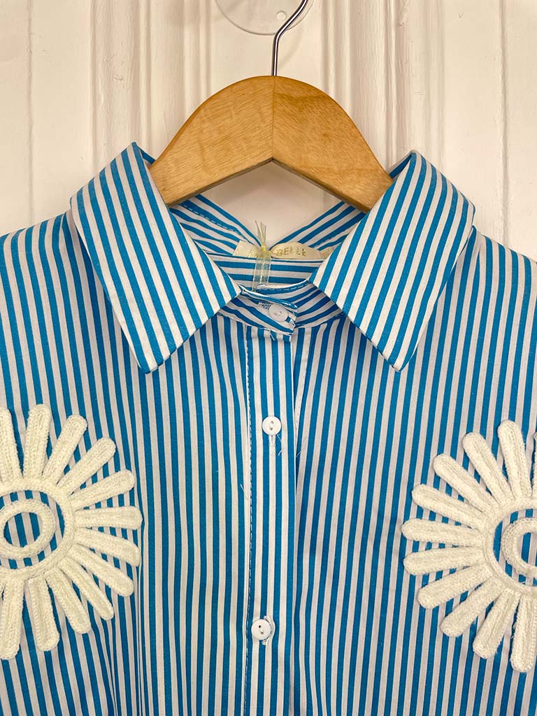 Daisy Stripe Shirt - Blue