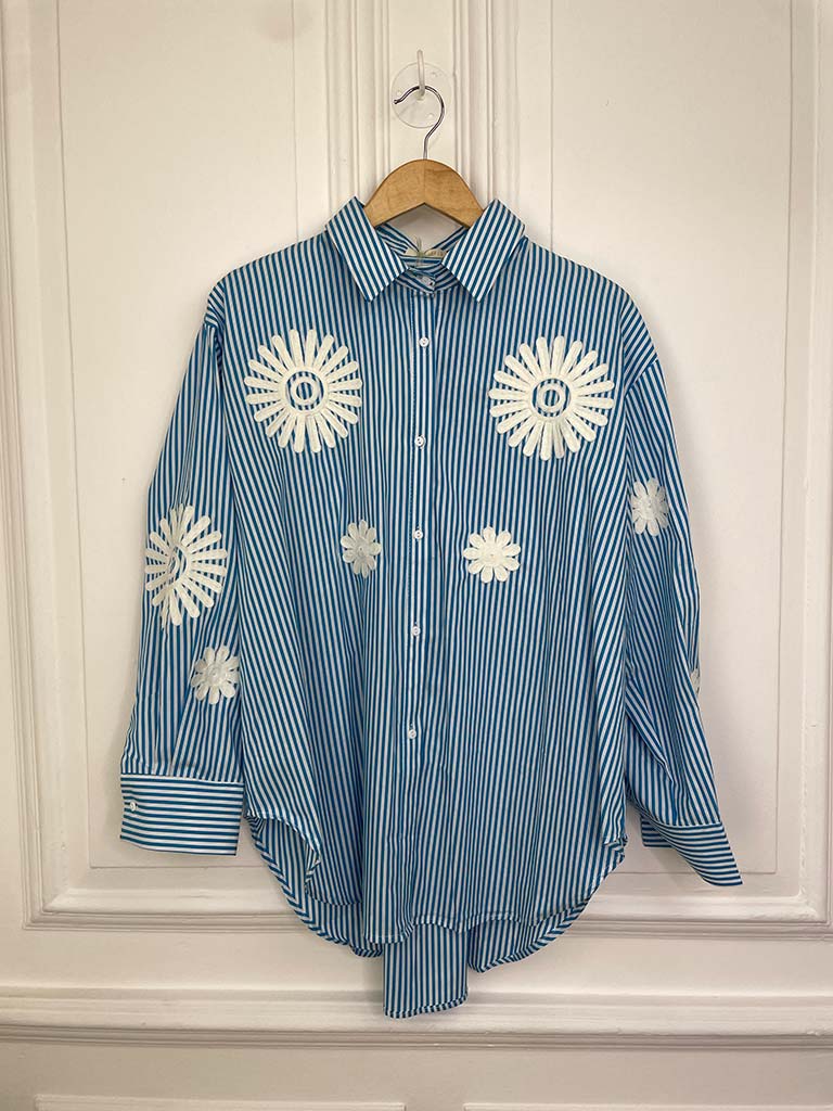 Daisy Stripe Shirt - Blue