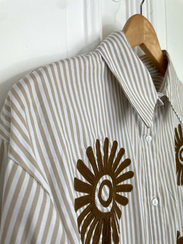 Daisy Stripe Shirt - Stone