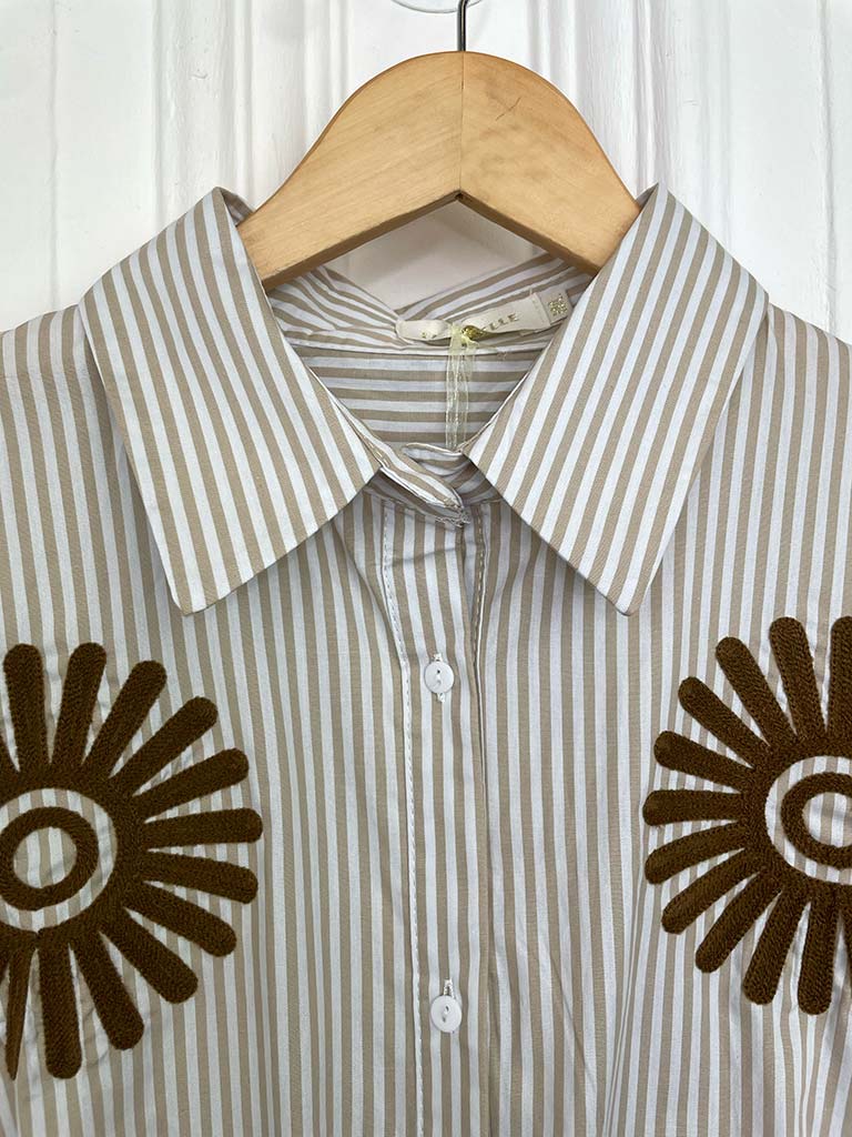 Daisy Stripe Shirt - Stone