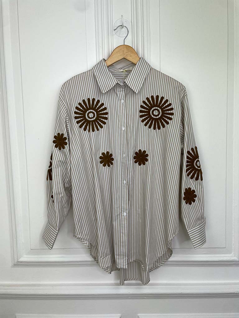 Daisy Stripe Shirt - Stone
