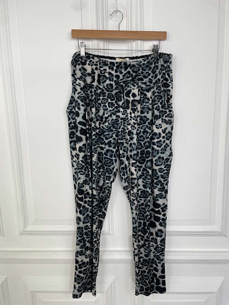 Malissa J Leopard Joggers - Grey